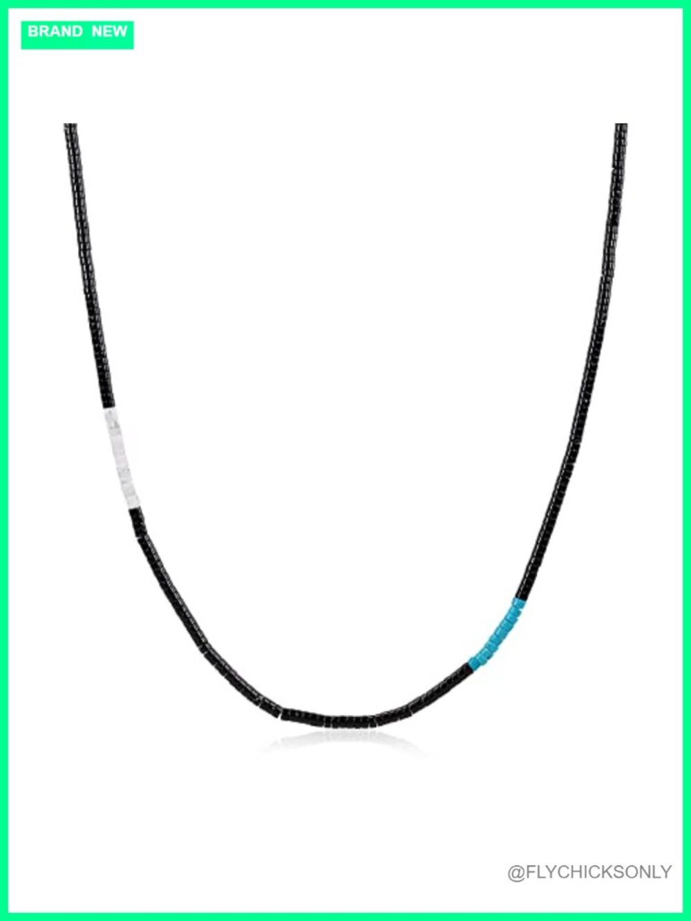Men's Beaded Necklace Onyx Howlite Turquoise Stainless Steel Lobster Clasp